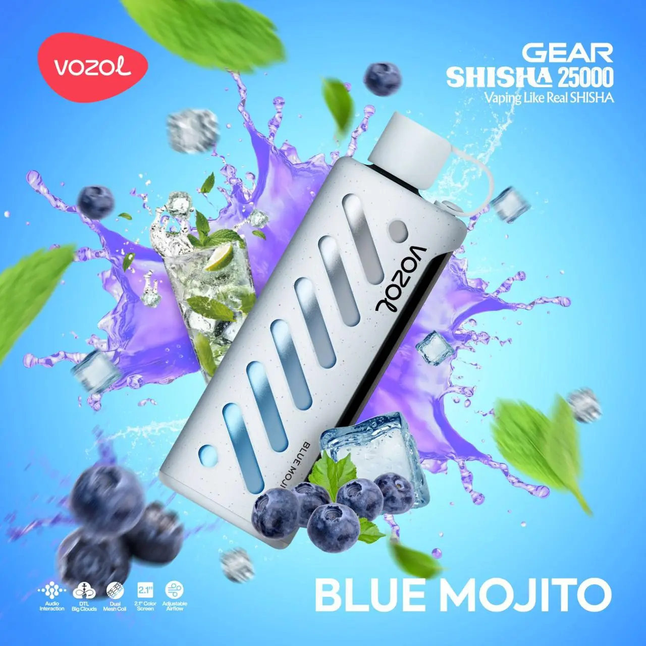 Blue-Mojito.webp Vozol Gear Shisha 25000 Blue Mojito - Görsel 1