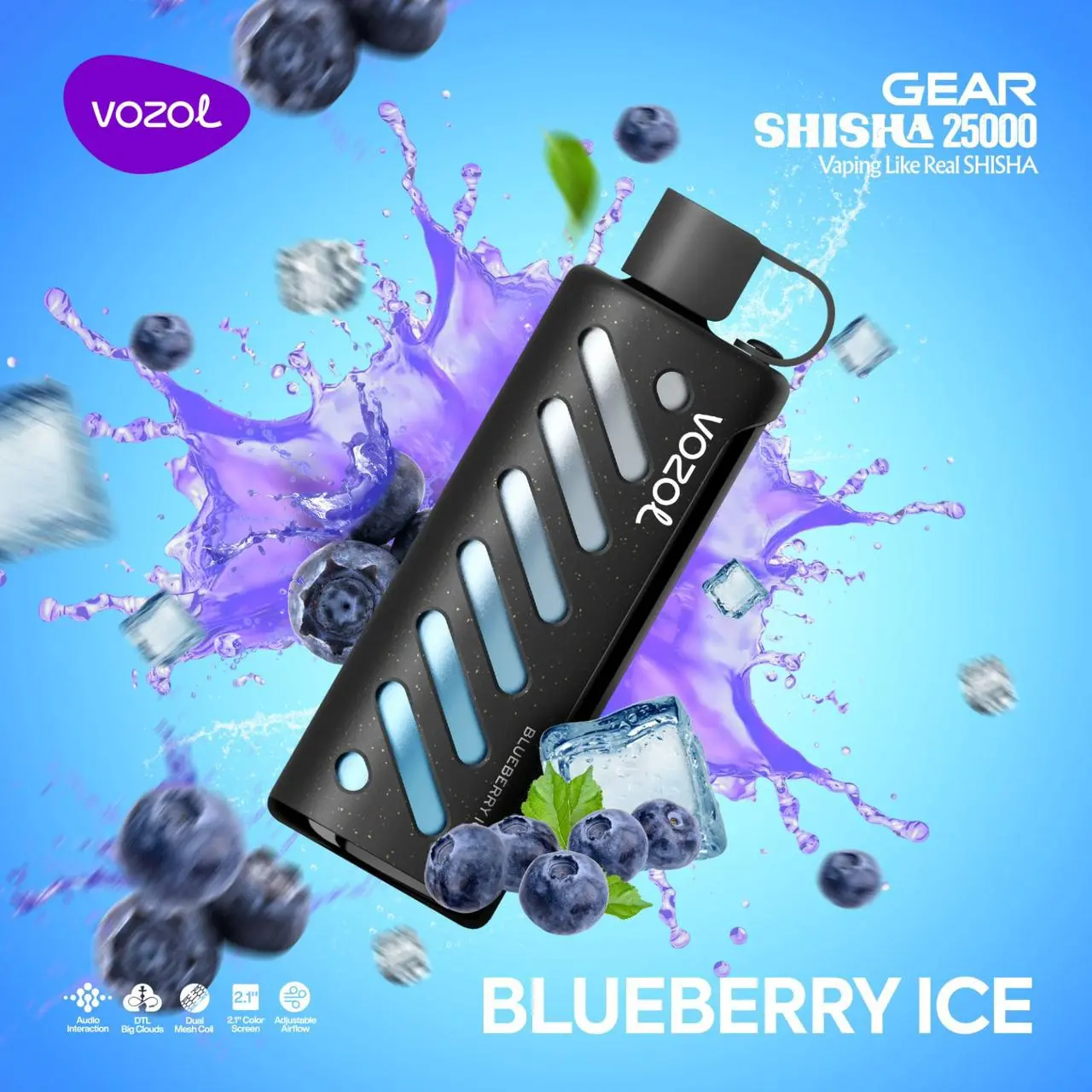 Blueberry-Ice.webp Vozol Gear Shisha 25000 Blueberry Ice - Görsel 1