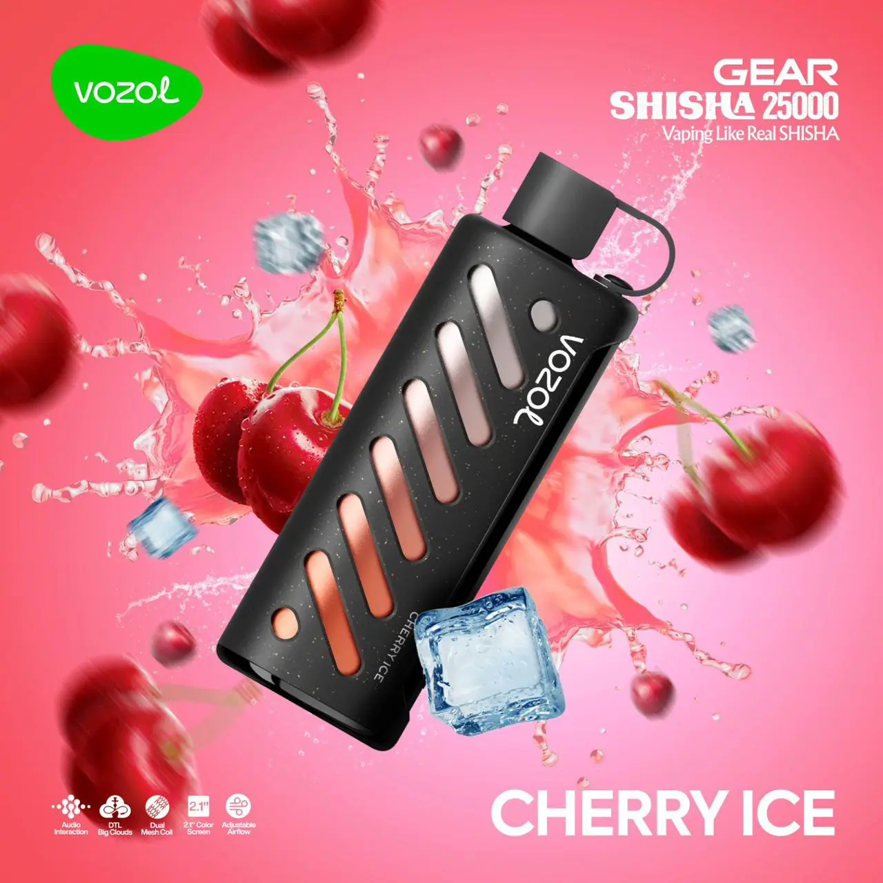 Cherry-Ice.webp Vozol Gear Shisha 25000 Cherry Ice - Görsel 1
