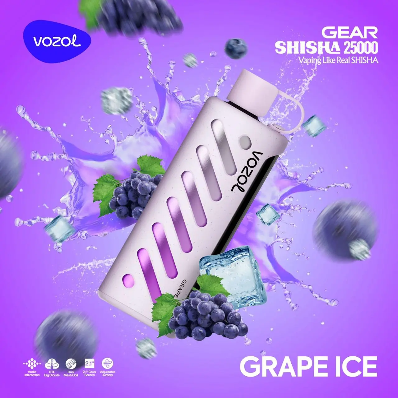 Disposable-Grape-Ice.webp Vozol Gear Shisha 25000 Grape Ice - Görsel 1