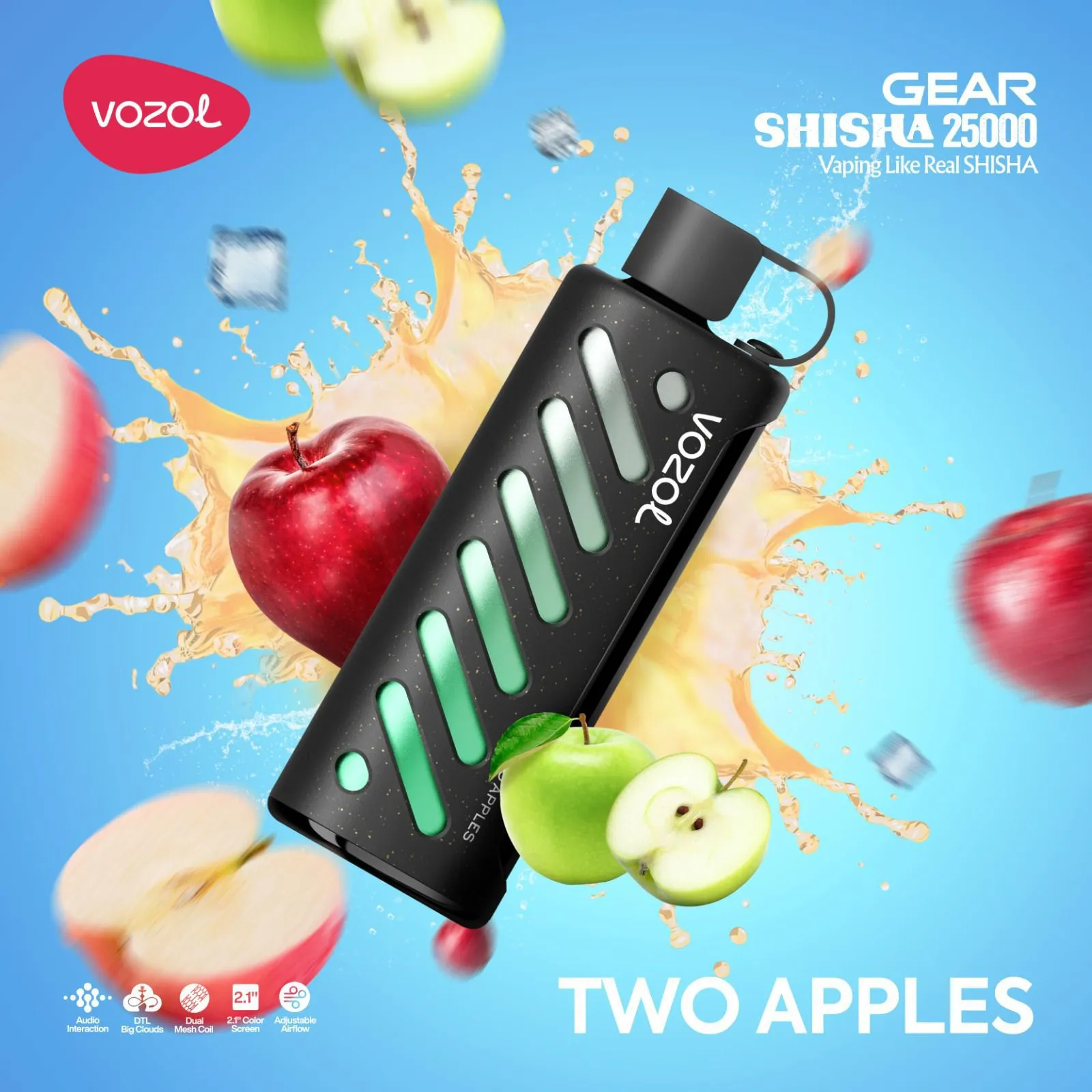 Disposable-Two-Apples.webp Vozol Gear Shisha 25000 Disposable Two Apples - Görsel 1