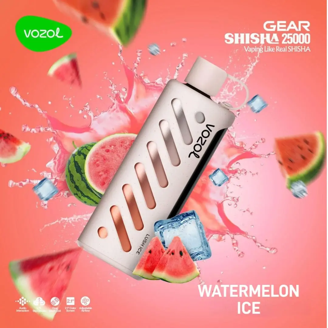Watermelon-Ice.webp Vozol Gear Shisha 25000 Watermelon Ice - Görsel 1