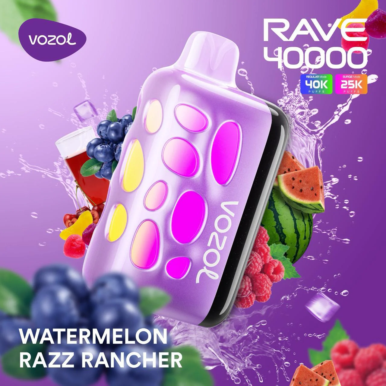 vozol-rave-40000-watermelon-razz-rancher.webp Vozol Rave 40000 Watermelon Razz Rancher - Görsel 1