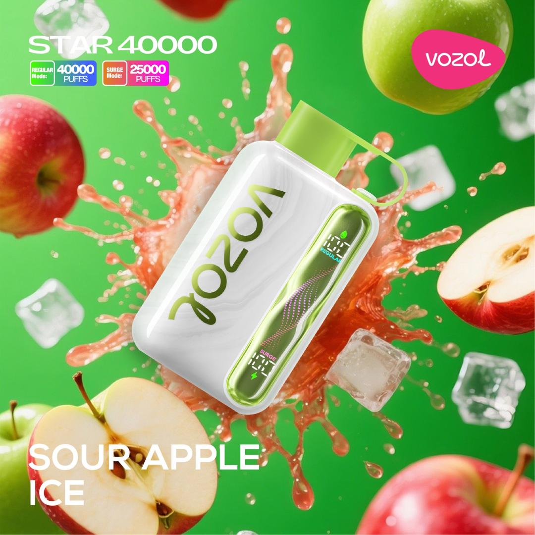 vozol-star-40000-sour-apple-ice.jpg Vozol Star 40000 Sour Apple Ice - Görsel 1