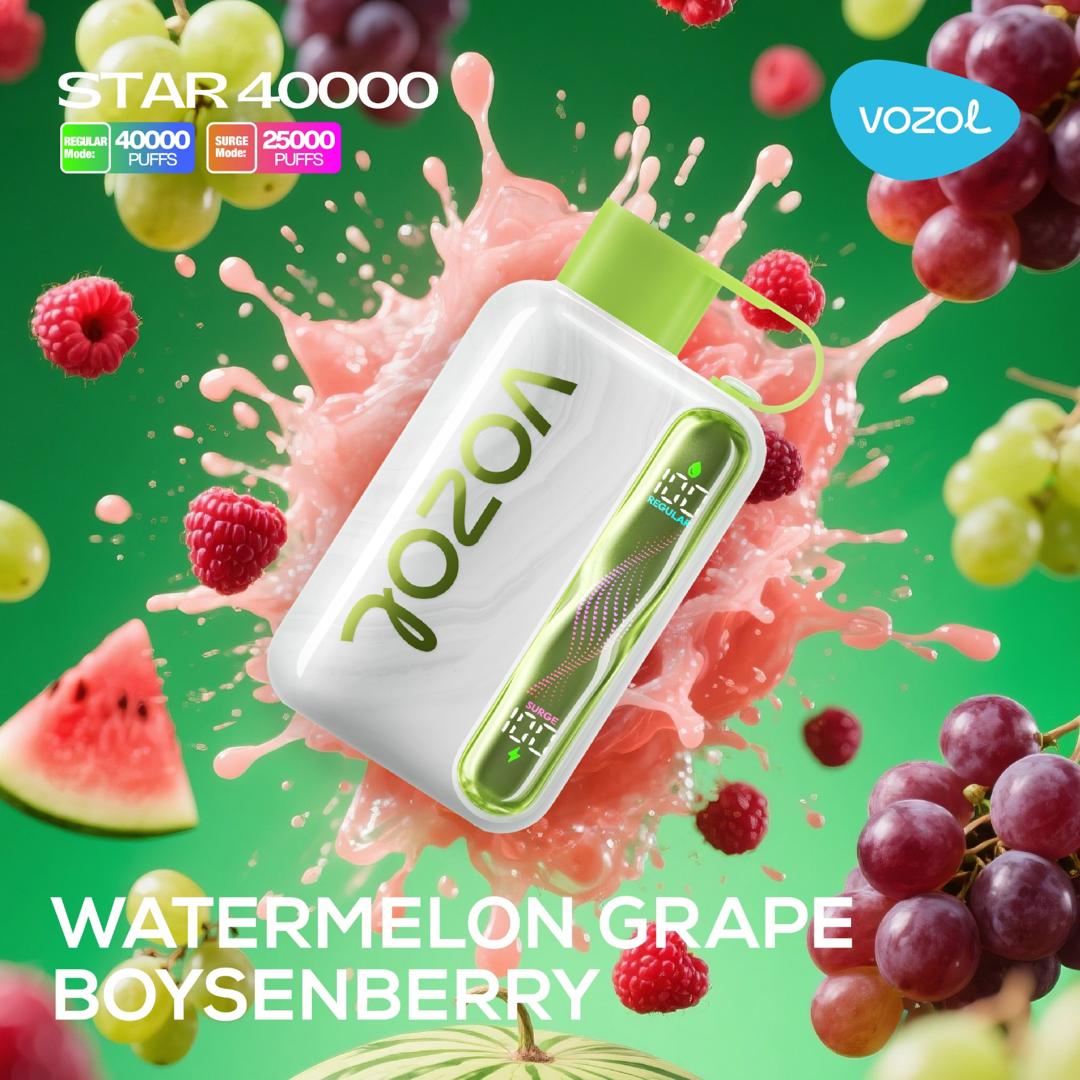vozol-star-40000-watermelon-grape-boysenberry.jpg Vozol Star 40000 Watermelon Grape Boysenberry - Görsel 1